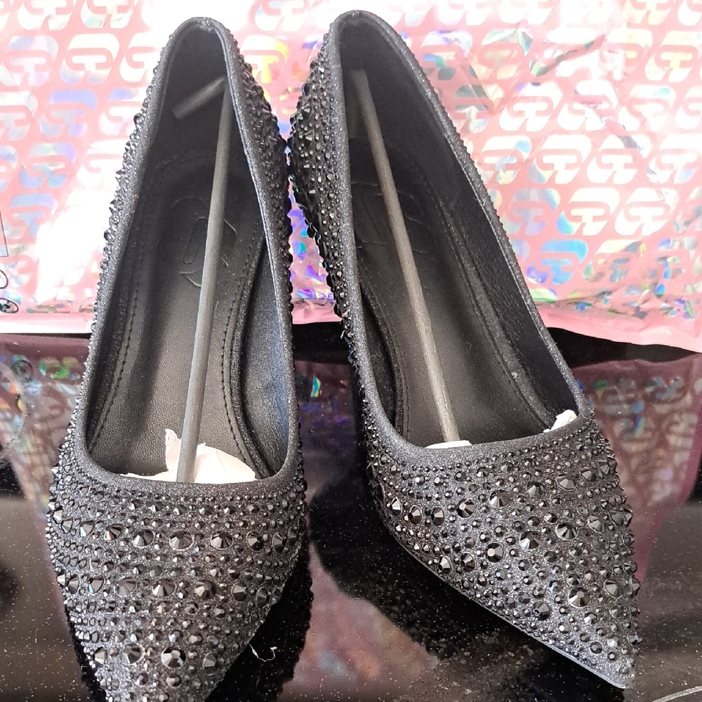 Elegant Black Embellished Women's Shoes